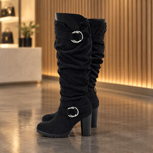NWOB SLOUCHYY KNEE HIGH 3.5" HEELS SSIZE 7.5